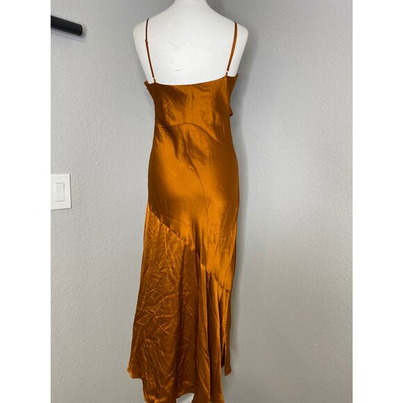 NICHOLAS NWT Sabine Satin Silk Midi Dress Bronze 8 US - Picture 9 of 11